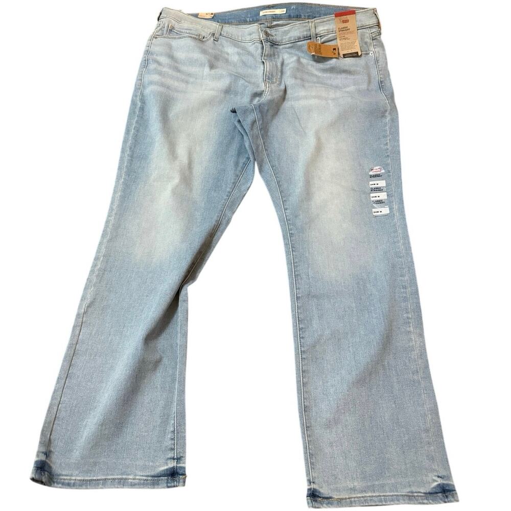 Levi’s Classic Straight Jeans Women’s 24W Light Wash Stretch Denim NWT